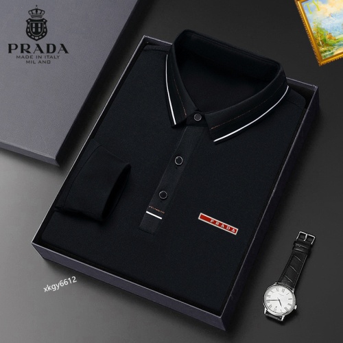 Wholesale Prada T-Shirts Long Sleeved For Men #1247165 $40.00 USD, Wholesale Quality Replica Prada T-Shirts