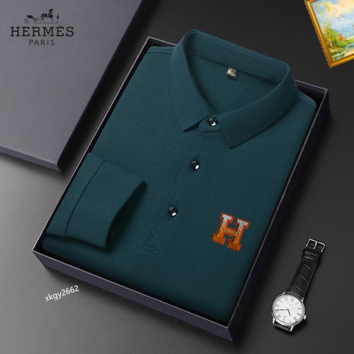 Wholesale Hermes T-Shirts Long Sleeved For Men #1247171 $40.00 USD, Wholesale Quality Replica Hermes T-Shirts