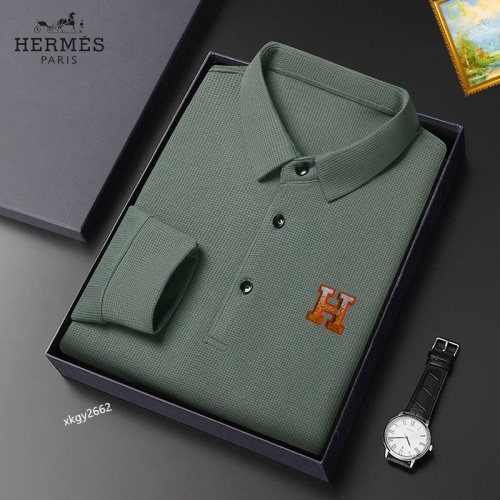 Wholesale Hermes T-Shirts Long Sleeved For Men #1247172 $40.00 USD, Wholesale Quality Replica Hermes T-Shirts