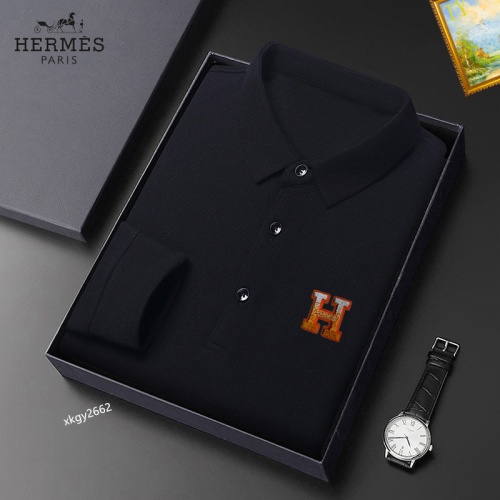 Wholesale Hermes T-Shirts Long Sleeved For Men #1247173 $40.00 USD, Wholesale Quality Replica Hermes T-Shirts