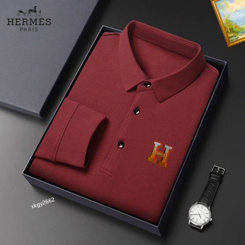 Wholesale Hermes T-Shirts Long Sleeved For Men #1247174 $40.00 USD, Wholesale Quality Replica Hermes T-Shirts