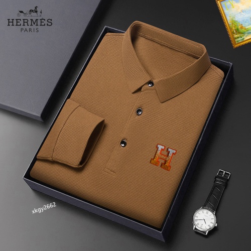 Wholesale Hermes T-Shirts Long Sleeved For Men #1247175 $40.00 USD, Wholesale Quality Replica Hermes T-Shirts