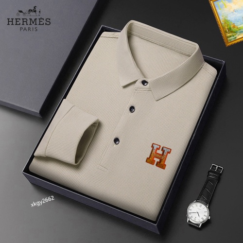 Wholesale Hermes T-Shirts Long Sleeved For Men #1247176 $40.00 USD, Wholesale Quality Replica Hermes T-Shirts