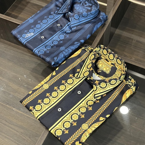 Replica Versace Shirts Long Sleeved For Men #1247199 $85.00 USD for Wholesale