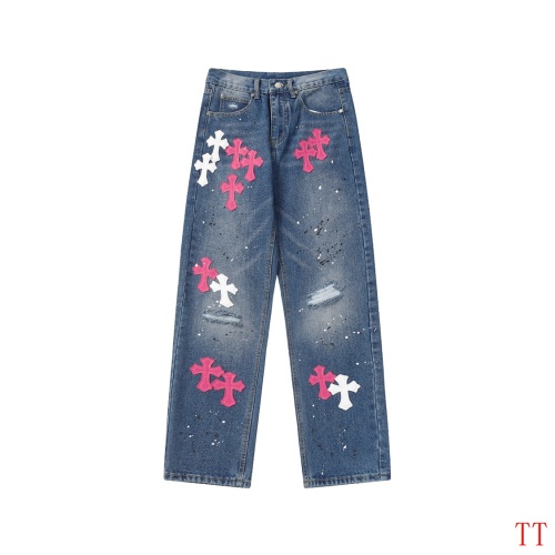 Replica Chrome Hearts Jeans For Men #1247848 $60.00 USD for Wholesale