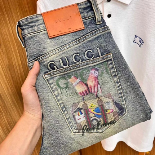 Wholesale Gucci Jeans For Men #1248546 $48.00 USD, Wholesale Quality Replica Gucci Jeans