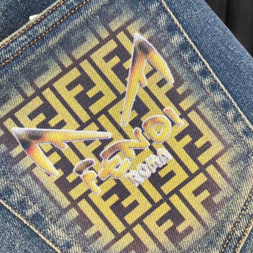 Replica Fendi Jeans For Men #1248619 $45.00 USD for Wholesale