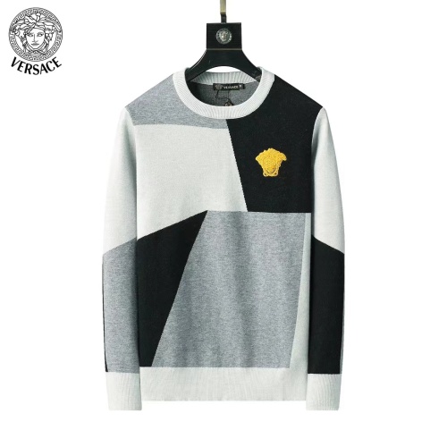 Wholesale Versace Sweaters Long Sleeved For Men #1248737 $45.00 USD, Wholesale Quality Replica Versace Sweaters