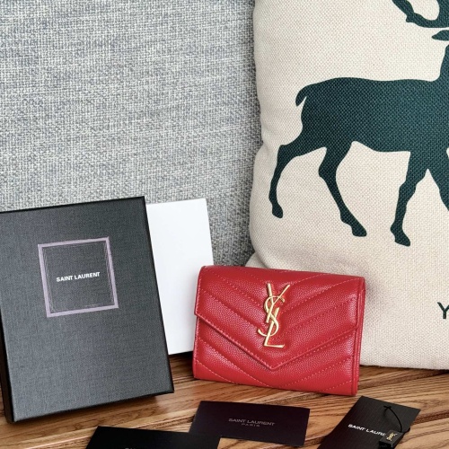 Replica Yves Saint Laurent AAA Quality Wallets #1248744 $82.00 USD for Wholesale