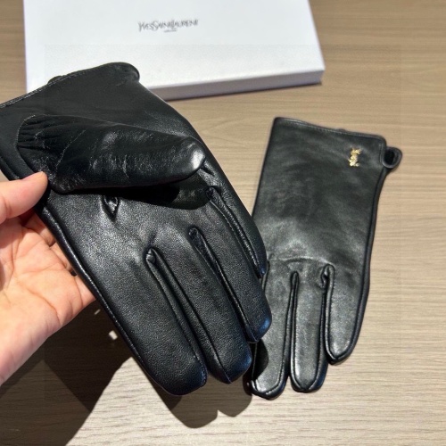 Replica Yves Saint Laurent Gloves For Women #1249301 $45.00 USD for Wholesale