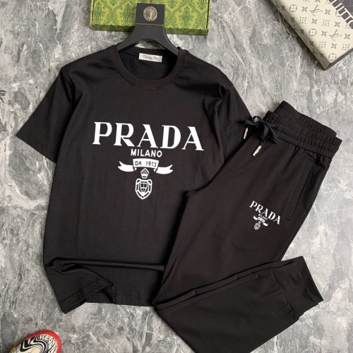 Wholesale Prada Tracksuits Short Sleeved For Men #1249646 $64.00 USD, Wholesale Quality Replica Prada Tracksuits