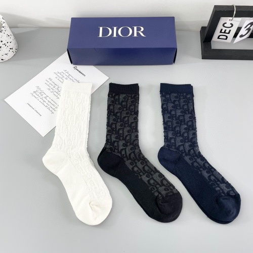 Replica Christian Dior Socks For Women #1249979 $29.00 USD for Wholesale