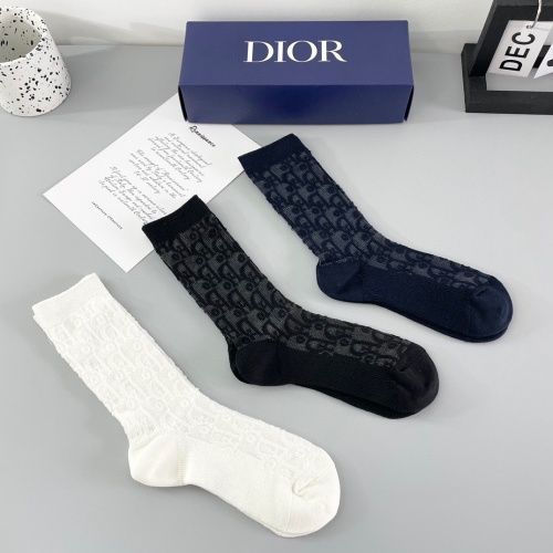 Replica Christian Dior Socks For Women #1249979 $29.00 USD for Wholesale