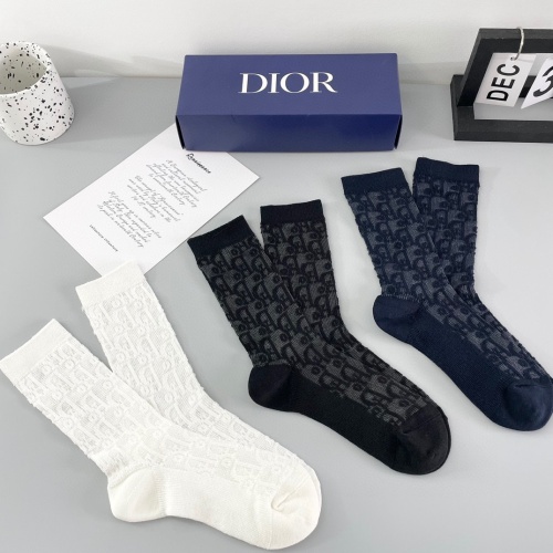 Replica Christian Dior Socks For Women #1249979 $29.00 USD for Wholesale