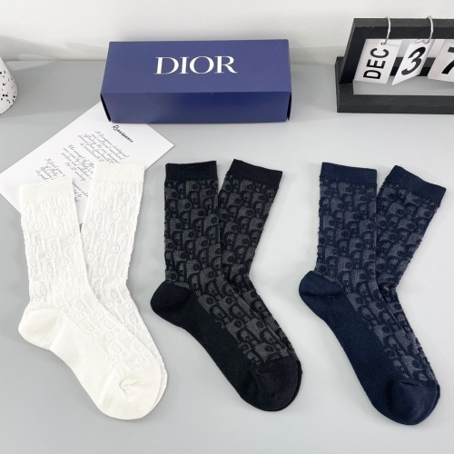 Replica Christian Dior Socks For Women #1249979 $29.00 USD for Wholesale