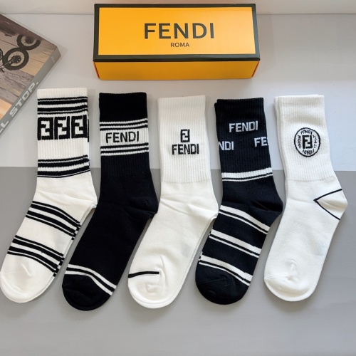 Wholesale Fendi Socks For Men #1250013 $29.00 USD, Wholesale Quality Replica Fendi Socks