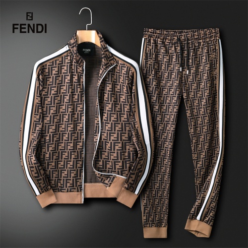 Wholesale Fendi Tracksuits Long Sleeved For Men #1251244 $85.00 USD, Wholesale Quality Replica Fendi Tracksuits