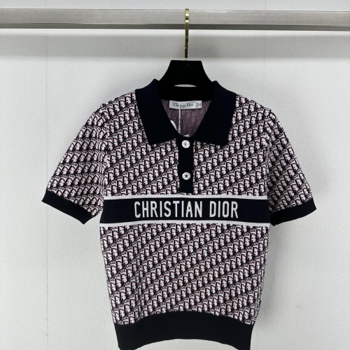 Wholesale Christian Dior Sweaters Short Sleeved For Women #1251695 $96.00 USD, Wholesale Quality Replica Christian Dior Sweaters