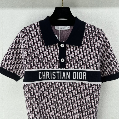 Replica Christian Dior Sweaters Short Sleeved For Women #1251695 $96.00 USD for Wholesale