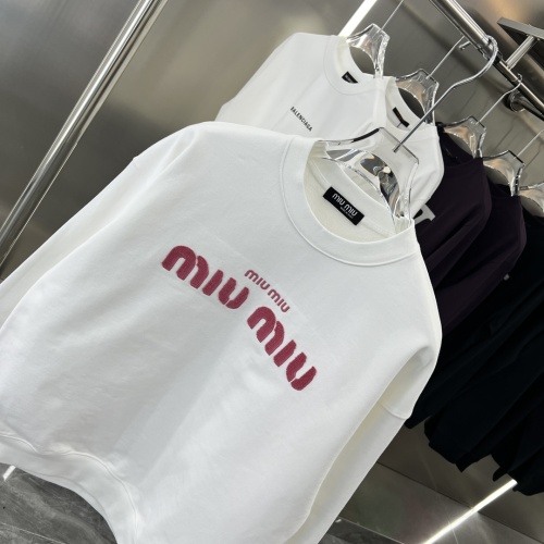 Replica MIU MIU Hoodies Long Sleeved For Unisex #1252233 $52.00 USD for Wholesale