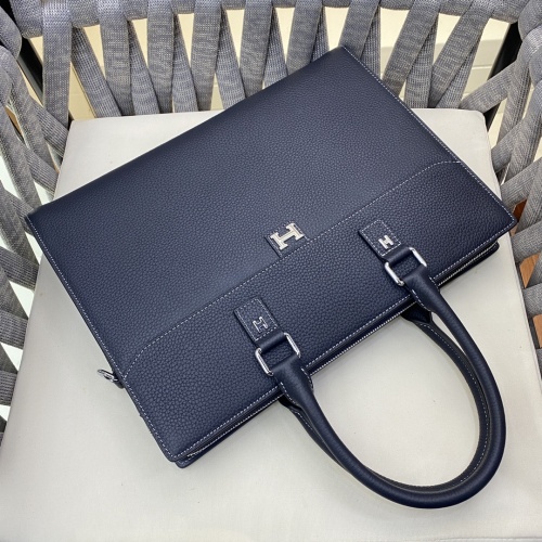 Replica Hermes AAA Man Handbags #1253253 $160.00 USD for Wholesale