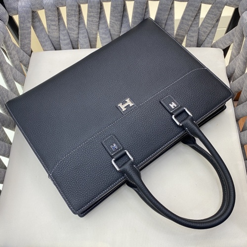 Replica Hermes AAA Man Handbags #1253254 $160.00 USD for Wholesale