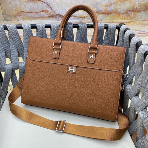 Replica Hermes AAA Man Handbags #1253255 $160.00 USD for Wholesale