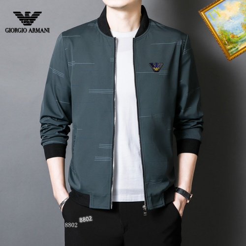 Replica Armani Jackets Long Sleeved For Men #1254276 $60.00 USD for Wholesale