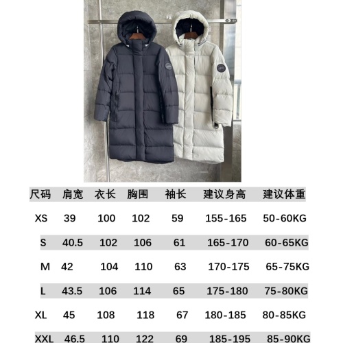 Replica Canada Goose Down Feather Coat Long Sleeved For Women #1254936 $220.00 USD for Wholesale