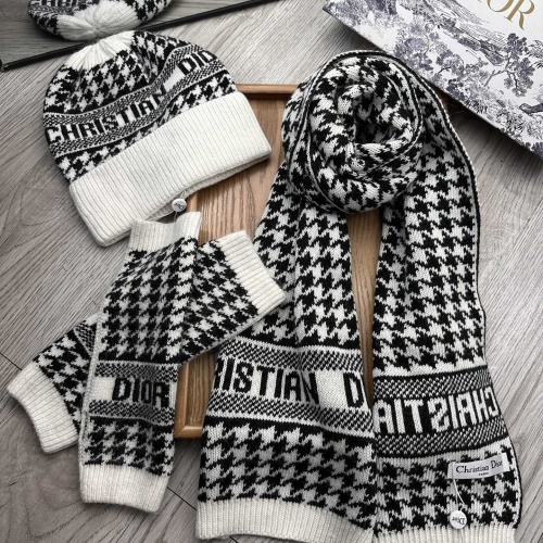 Replica Christian Dior Hat and Scarf and Glove Set #1255411 $72.00 USD for Wholesale