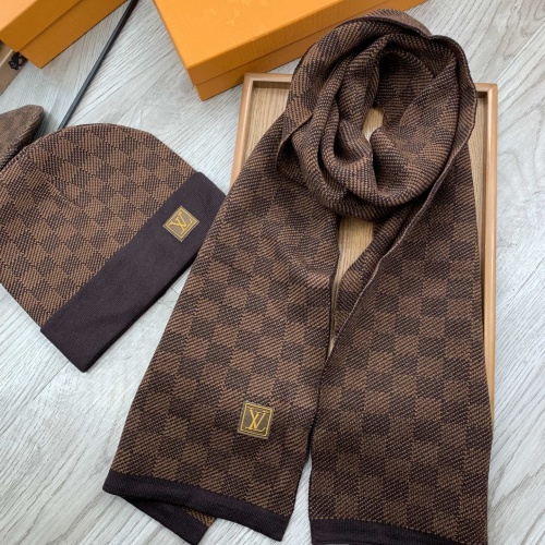 Wholesale Louis Vuitton LV Hat and Scarf Set #1255555 $52.00 USD, Wholesale Quality Replica Louis Vuitton LV Hat and Scarf and Glove Set