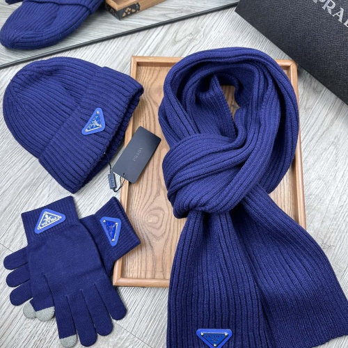 Wholesale Prada Hat and Scarf and Glove Set #1255633 $52.00 USD, Wholesale Quality Replica Prada Hat and Scarf and Glove Set