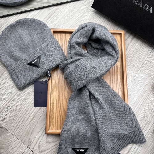 Wholesale Prada Hat and Scarf Set #1255643 $52.00 USD, Wholesale Quality Replica Prada Hat and Scarf and Glove Set