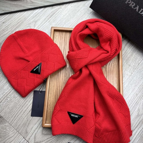 Wholesale Prada Hat and Scarf Set #1255646 $52.00 USD, Wholesale Quality Replica Prada Hat and Scarf and Glove Set