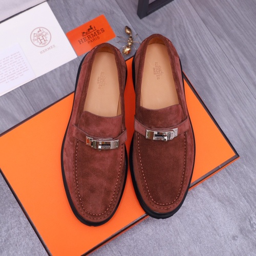 Replica Hermes Leather Shoes For Men #1255708 $115.00 USD for Wholesale