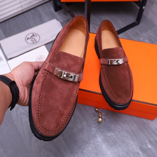 Replica Hermes Leather Shoes For Men #1255708 $115.00 USD for Wholesale