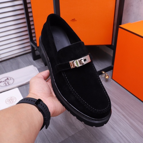 Replica Hermes Leather Shoes For Men #1255710 $115.00 USD for Wholesale