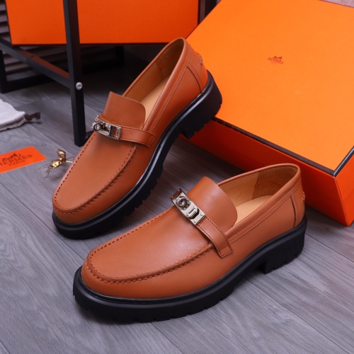 Wholesale Hermes Leather Shoes For Men #1255713 $115.00 USD, Wholesale Quality Replica Hermes Leather Shoes