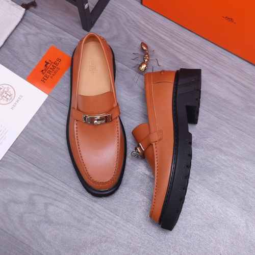 Replica Hermes Leather Shoes For Men #1255713 $115.00 USD for Wholesale