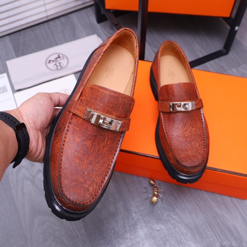 Replica Hermes Leather Shoes For Men #1255714 $115.00 USD for Wholesale