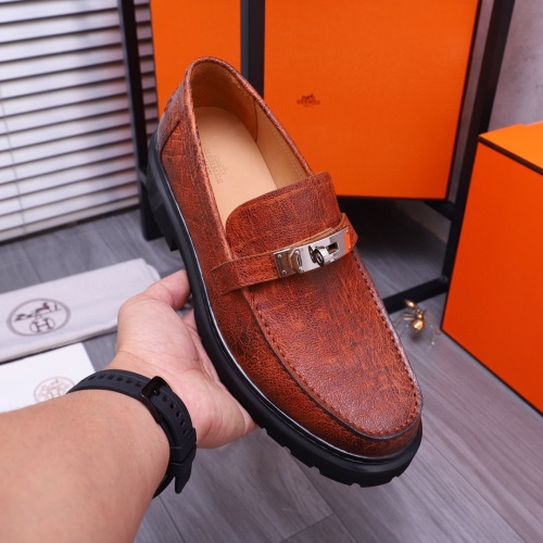 Replica Hermes Leather Shoes For Men #1255714 $115.00 USD for Wholesale