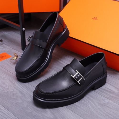 Wholesale Hermes Leather Shoes For Men #1255717 $115.00 USD, Wholesale Quality Replica Hermes Leather Shoes