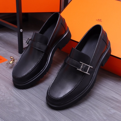 Replica Hermes Leather Shoes For Men #1255717 $115.00 USD for Wholesale