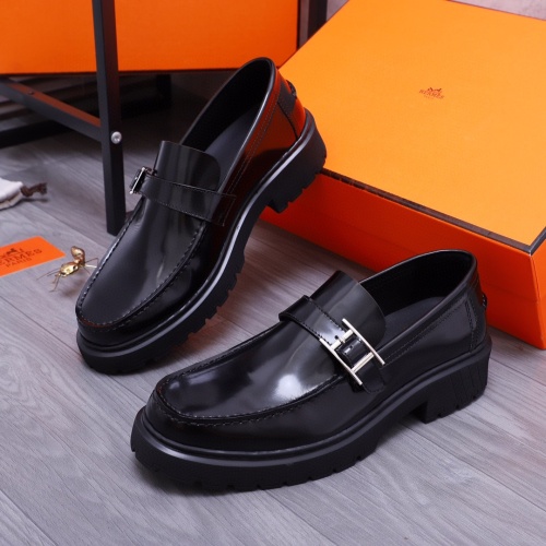 Wholesale Hermes Leather Shoes For Men #1255720 $115.00 USD, Wholesale Quality Replica Hermes Leather Shoes