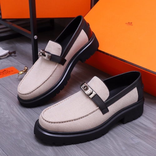 Wholesale Hermes Leather Shoes For Men #1255721 $115.00 USD, Wholesale Quality Replica Hermes Leather Shoes