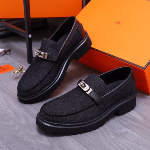 Wholesale Hermes Leather Shoes For Men #1255722 $115.00 USD, Wholesale Quality Replica Hermes Leather Shoes