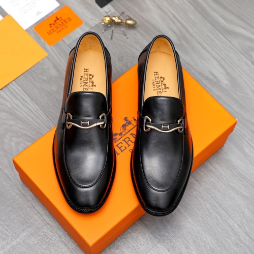 Replica Hermes Leather Shoes For Men #1255802 $82.00 USD for Wholesale