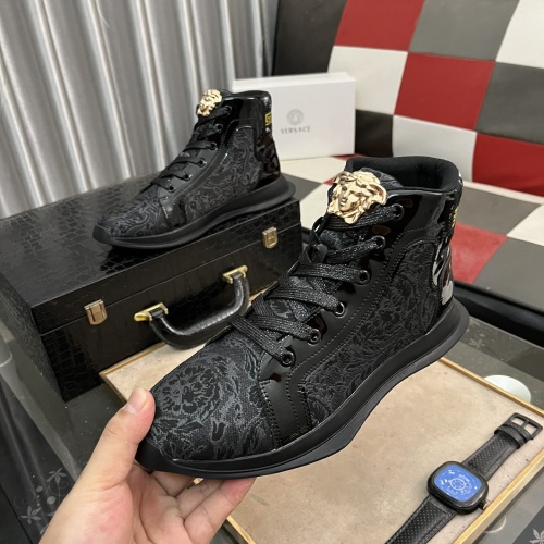 Wholesale Versace High Tops Shoes For Men #1255818 $76.00 USD, Wholesale Quality Replica Versace High Tops Shoes