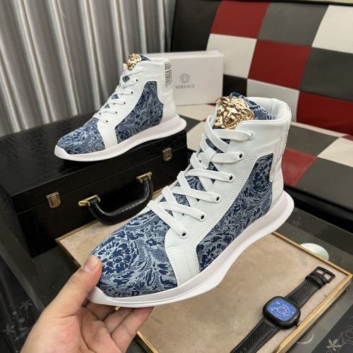 Wholesale Versace High Tops Shoes For Men #1255819 $76.00 USD, Wholesale Quality Replica Versace High Tops Shoes