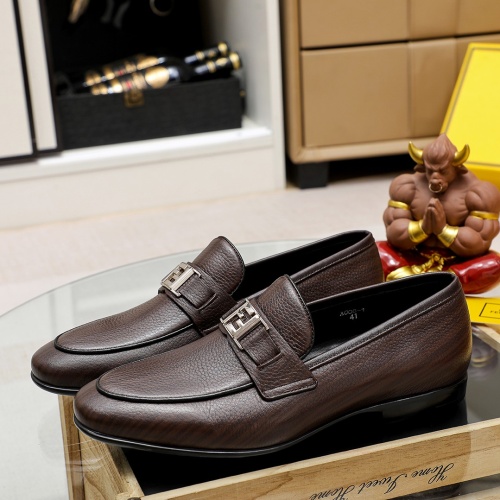 Replica Fendi Leather Shoes For Men #1255921 $80.00 USD for Wholesale